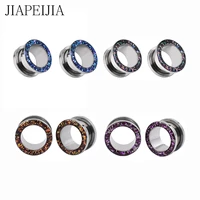 multicolor hollow flexible ear gauge stretching kit tunnel and plugs stainless steel ear expander piercing earring 6 30mm