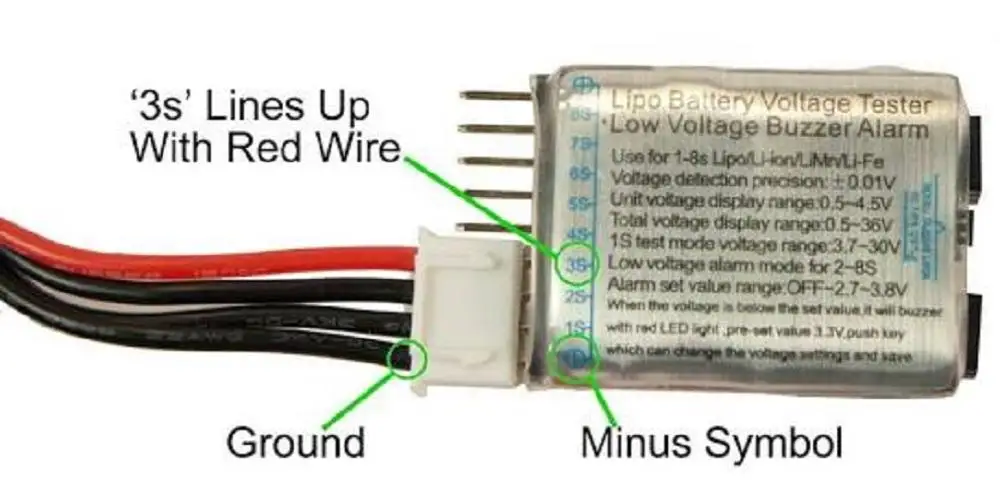 

1-8S Battery Voltage 2IN1 Tester Low Voltage Buzzer Alarm Use for 1-8S Lipo/Li-ion/LiMn/Li-Fe