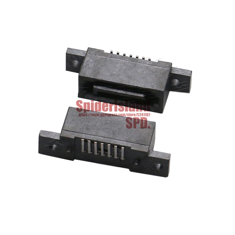 Verkauf 500 Stücke SATA 7P Stecker All-Inclusive Vertikale SMT Mit Positionierung Schraube Loch Stecker Buchse Für DIY Weld Slot