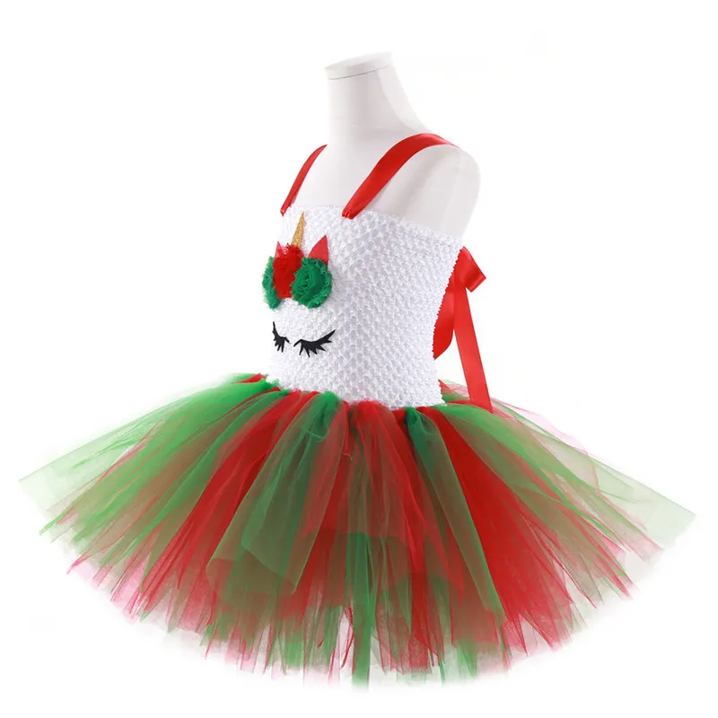 Шикарные рождественские платья-пачки в виде единорога с красными и зелеными