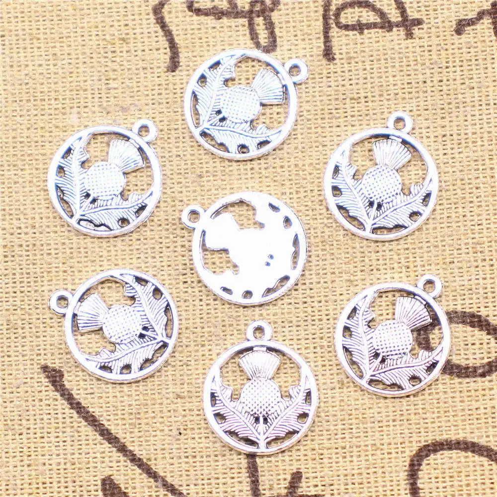 

Necklac For Woman 16x19mm Sun Flower Charms Antique Silver Color 10pcs