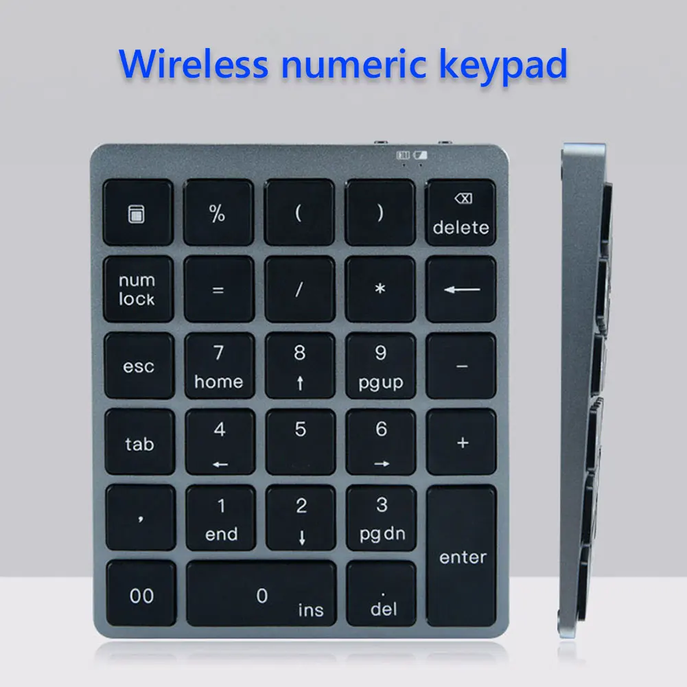 

N960 28 Keys Aluminum Alloy Wireless Numeric Keypad for Accounting Ultra Slim Laptop Desktop Notebook Digital Keyboard Numpad