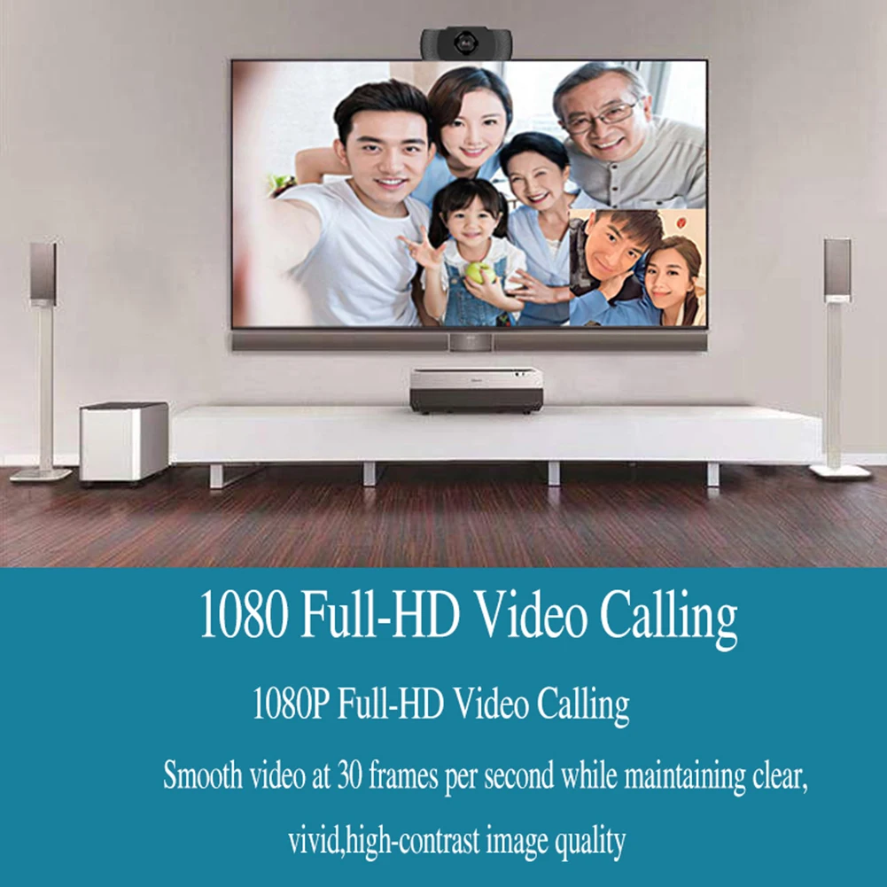 

1080P Full HD Web Camera 360 Rotating USB 2.0 Webcam with Built-in Microphone for School Office Working Accessories