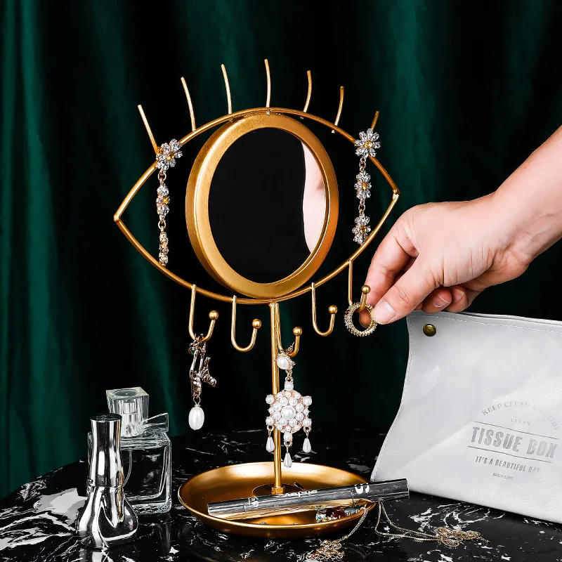 

Earrings Earrings Necklace Display Stand Cosmetics Jewelry Storage Box Makeup Mirror Jewelry Tray Shelves