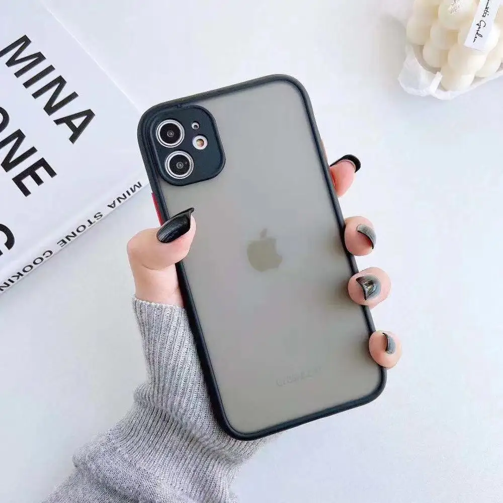 Camera Protection Bumper Phone Cases For iPhone 11 Pro Max XR XS X 8 7 6 6S Plus Matte Translucent Shockproof Back Cover | Мобильные