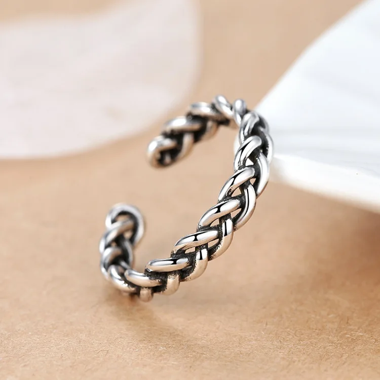 

New Cute Funny 925 Sterling Silver Twist Finger Ring For Women Girls Gifts 100% Real Solid Silver Jewelry 2020