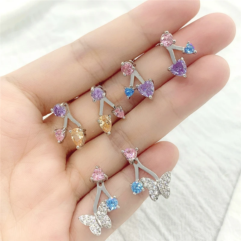 

2021 Модные женские серьги с бабочкой из циркония, искусственная хрящевая подвеска, серьги, ювелирные изделия, милая девушка, бижутерия дружб...