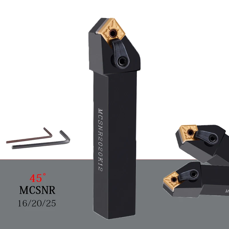 

MCSNR MCSNR1616 H12 MCSNR2020 K12 MCSNR2525M12 External Turning Tool Holder Set Lathe Cutting Tool For CNC Carbide Insert CNMG