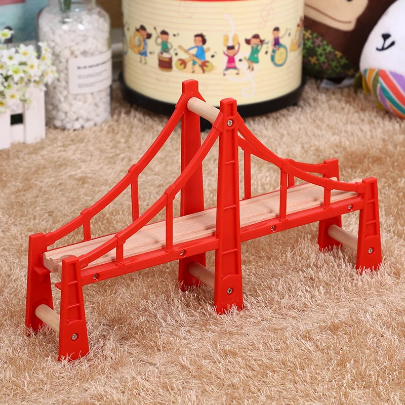 Деревянная железная дорога двухслойный подъемный мост забор деревянная дорожка