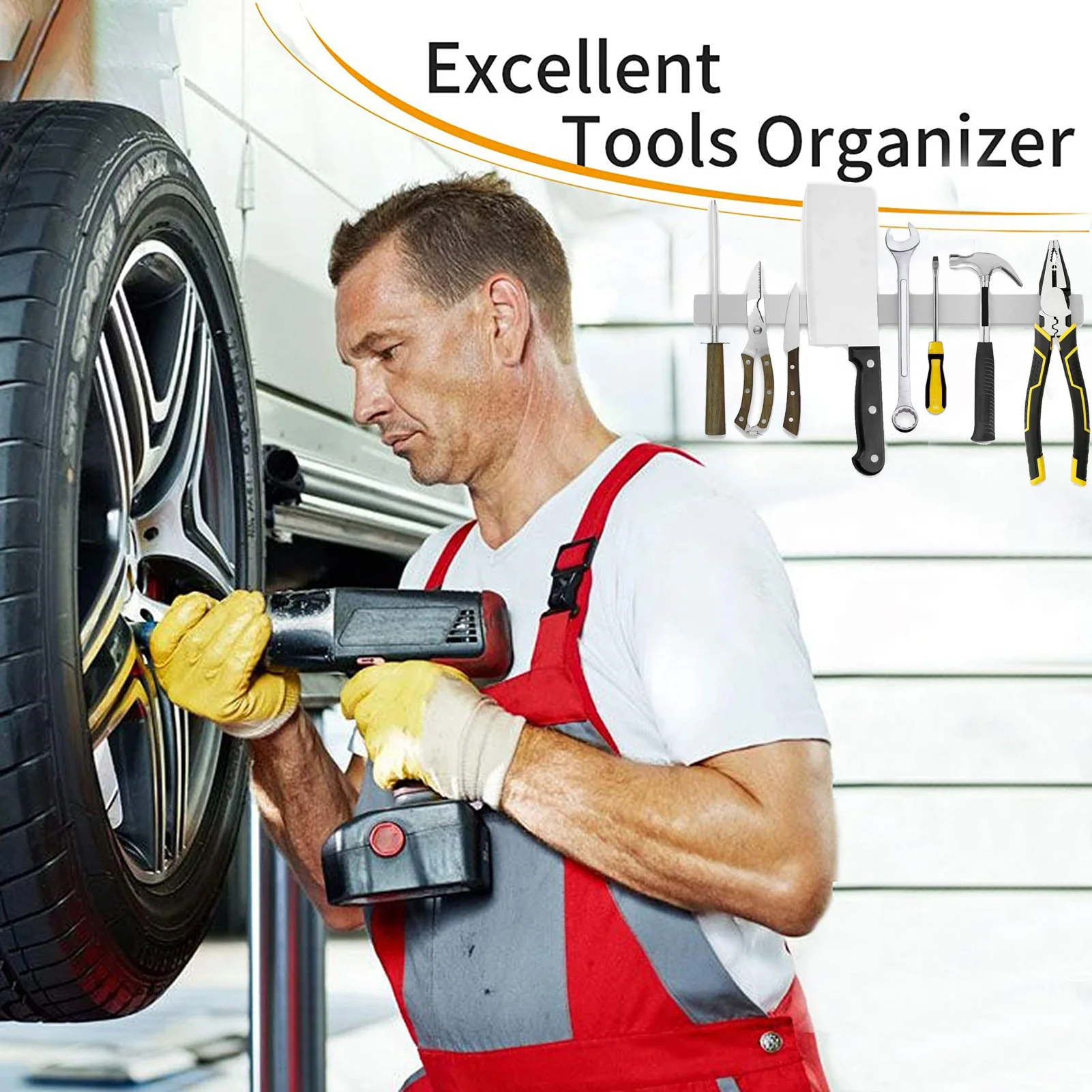 

Magnetic Knife Holder, Self-Adhesive 304 Stainless Steel Strong and Secure Magnetic Knife Rack Storage Strip Holder for Chef Set