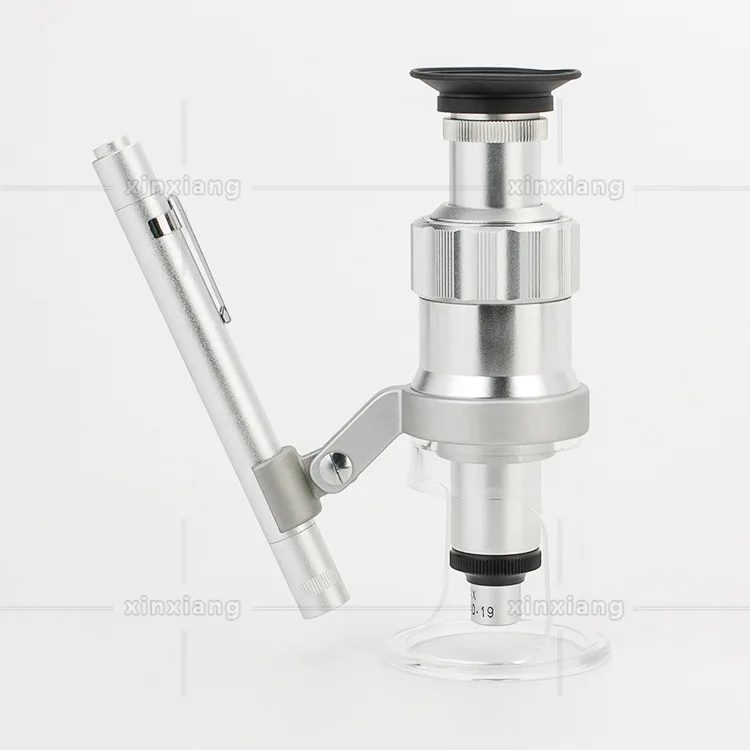 

Desktop LED light source high magnification magnifying glass with scale full metal microscope 100 times