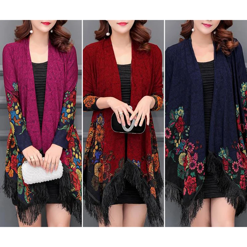 

National Style Tassel Ponchos And Capes For Women Oversized Shawls Wraps Cashmere Pashmina Capas Y Ponchos De Invierno