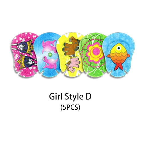 New Children's Color Squint Amblyopia Eye Patch Eye Full Cover Opaque Child Amblyopia Training Orthoptic Eyeshade Large Pattern - Цвет: 5pcs Girl Style D