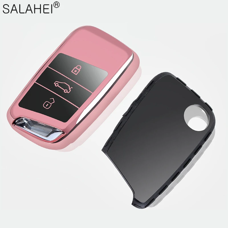 

Soft TPU Car Smart Key Case Cover Holder Shell Fob For Volkswagen VW Magotan Passat B8 Golf For Skoda Superb A7 Auto Accessories