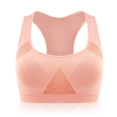 dark pink Женский бюстгальтер для йоги, спортивная одежда для фитнеса, бесшовный дышащий бюстгальтер с полной чашкой, топы, тренажерный зал, бег, бюстгальтер, открытая летняя спортивная майка - Цвет: dark pink