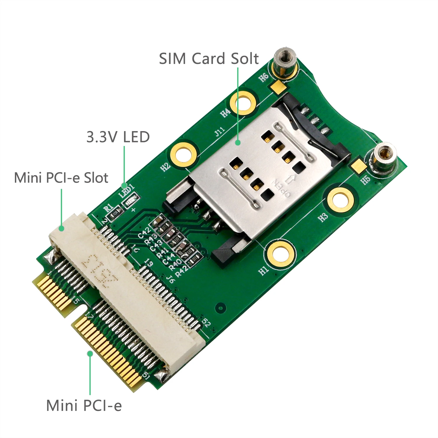 Мини адаптер PCI E mPCIe w слот для SIM карты модуля 3G 4G удлинитель слота USIM LTE WWAN GPS