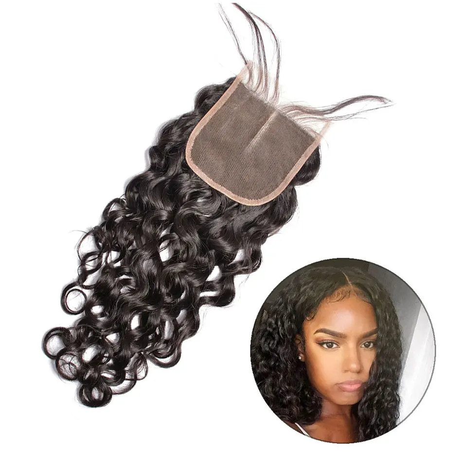 

100% Human Hair Closure 4x4 Brazilian Hair Loose Wave 4x4 Swiss Lace Closure Pre Plucked Remy Hair Straight Body Wave Closure
