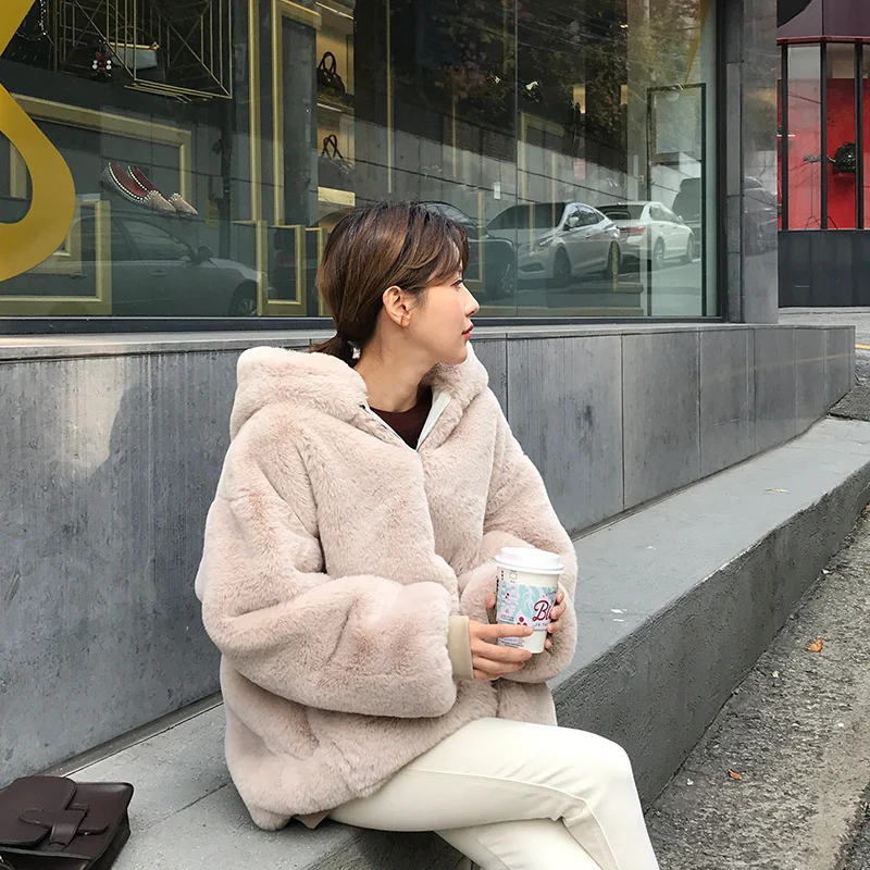 Casual Style Hooded Warm Outwear Winter Women Hoodies Teddy Bear Coat Fashion Female Tops