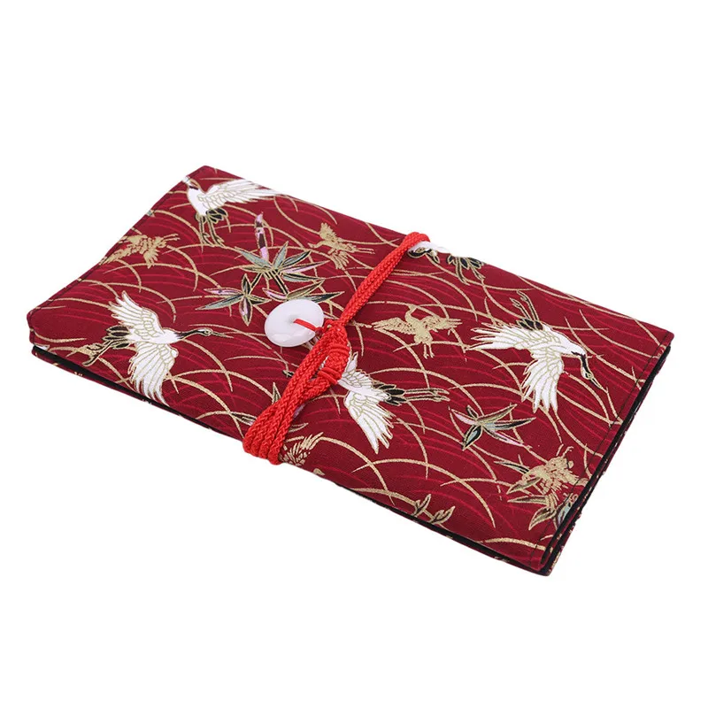 red and white Китайский стиль сумка макияж кисти основа для бровей тени для глаз Румяна Пудра губ макияж кисти макияж сумка для хранения - Цвет: red and white