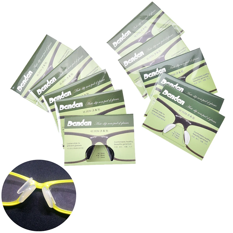 

10pcs=5Pairs Silicone Anti Slip Nose Pads for Black/White Color Eyeglasses Sunglass Glass Spectackles Braces Supports