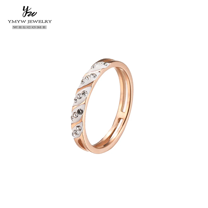 YMYW Exquisite Rhinestone Steel Ring 316L Stainless Statement Bagues Pour Femme Acero Inoxidable Joyeria Mujer 2019 | Украшения и