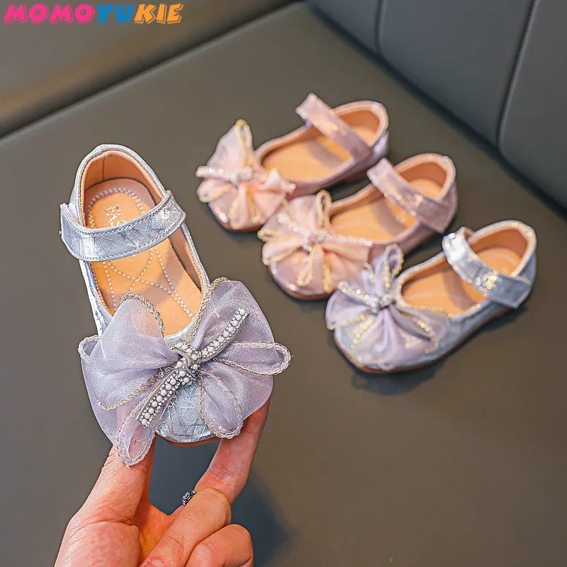 Zapatos de mariposa para ni&ntilde;as, zapatillas de princesa ostentosas a la moda, zapatos planos antideslizantes con cuentas de cadena para baile, Oto&ntilde;o, 2021-0