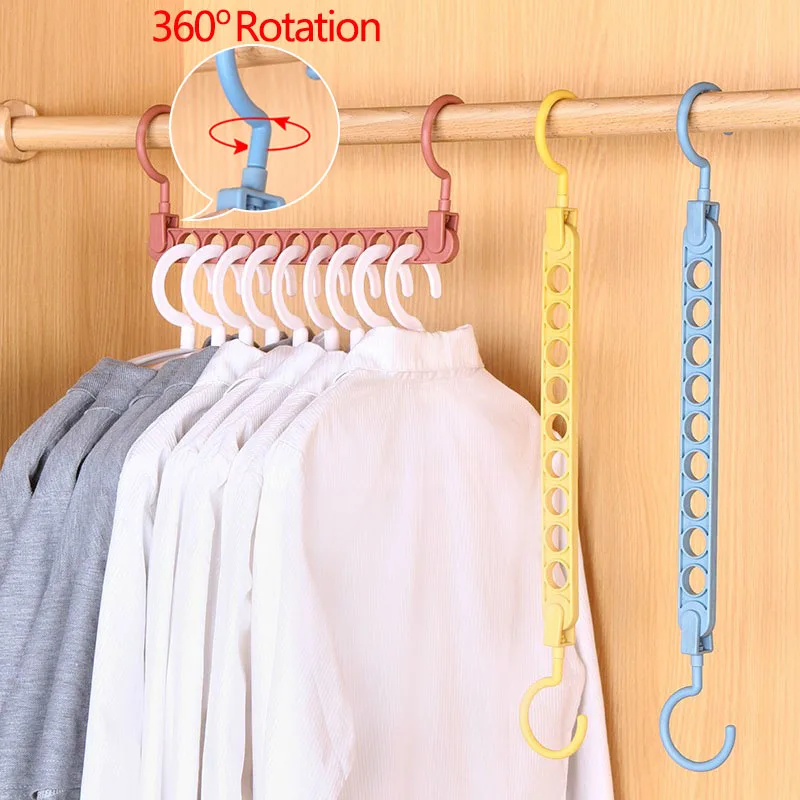 

Nine-Hole Hanger Closet Organizers Multifunctional Hangers Non-Slip Clothes Organizer Drying Rack Dorm Room Essentials