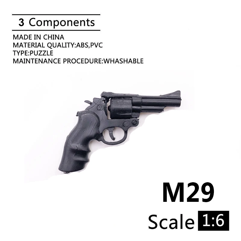 1:6 M29 Revolver Gun Model For 12&quot Action Figure Plastic Black Soldier Weapon Accessory | Игрушки и хобби