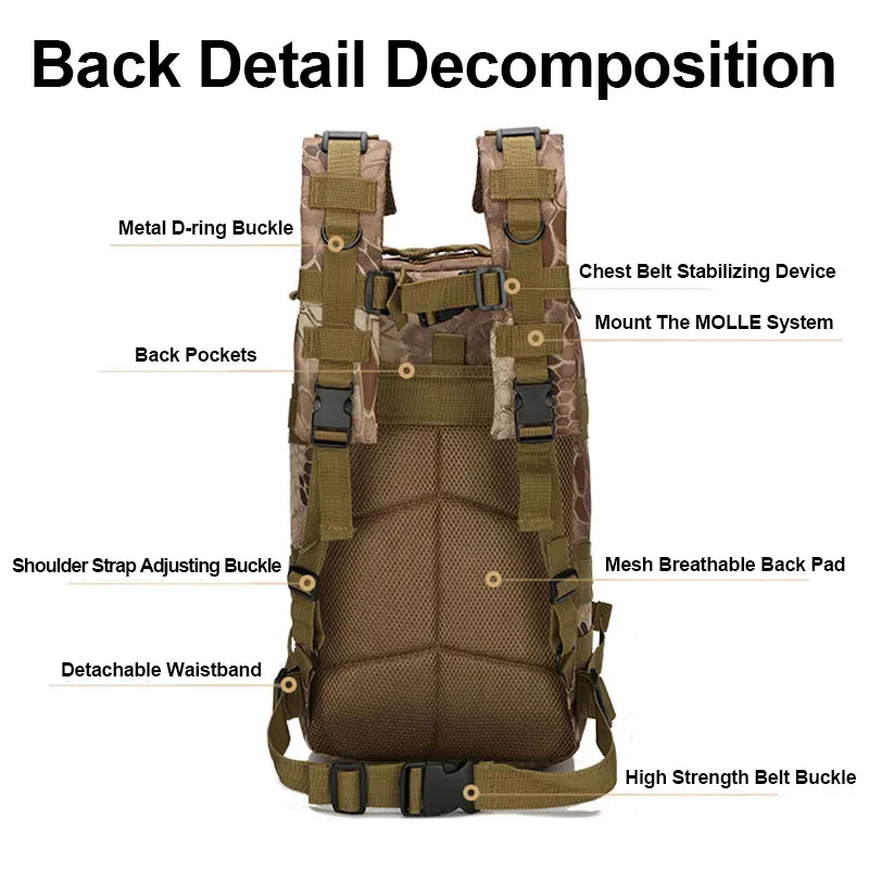 New Waterproof Oxford Mountaineering Backpack 25L Large Capacity Travel Backpack Best Quality Outdoor Luggage Bag Men's Backpack