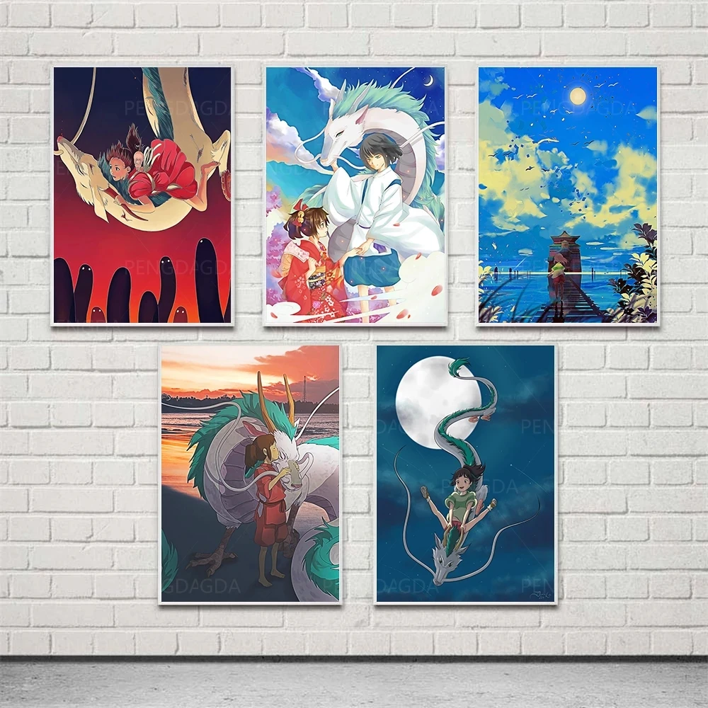 

Modular Spirited Away Hd Prints Pictures Paintings Home Decoration Animation Canvas Poster Wall Artwork For Living Room No Frame