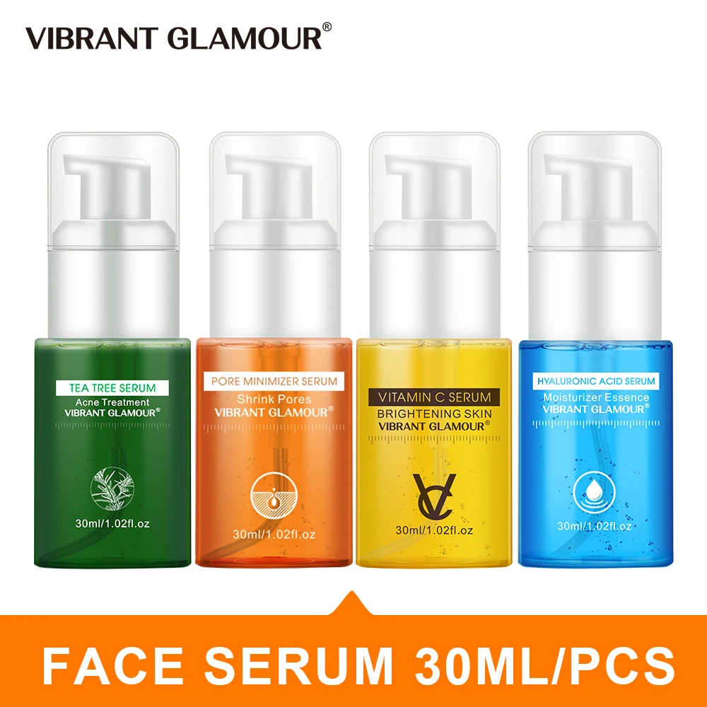 

VIBRANT GLAMOUR Face Serum Hyaluronic Acid Moisturizing Salicylic Shrink Pores Tea Trea Remove Acne Vitamin C Whitening 30ml
