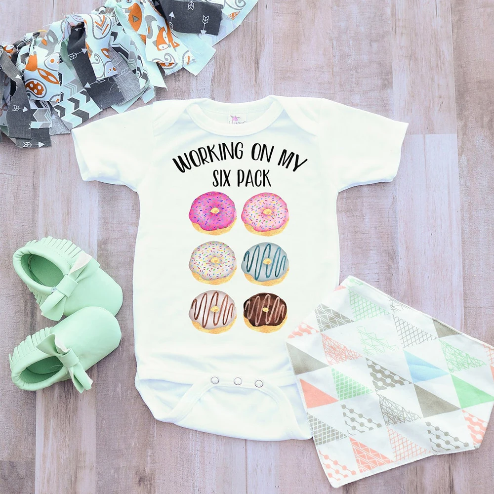 

Custom Gender neutral baby clothes donut newborn infant bodysuit cute hospital going home outfit boy girl, gift for mom