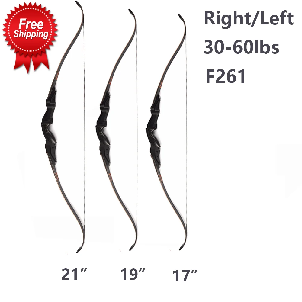 

17/19/21 inches Left/Right Hand 30-60lbs F261 American Recurve Bow Riser IBO 190FPS with accessory User Archery Shooting