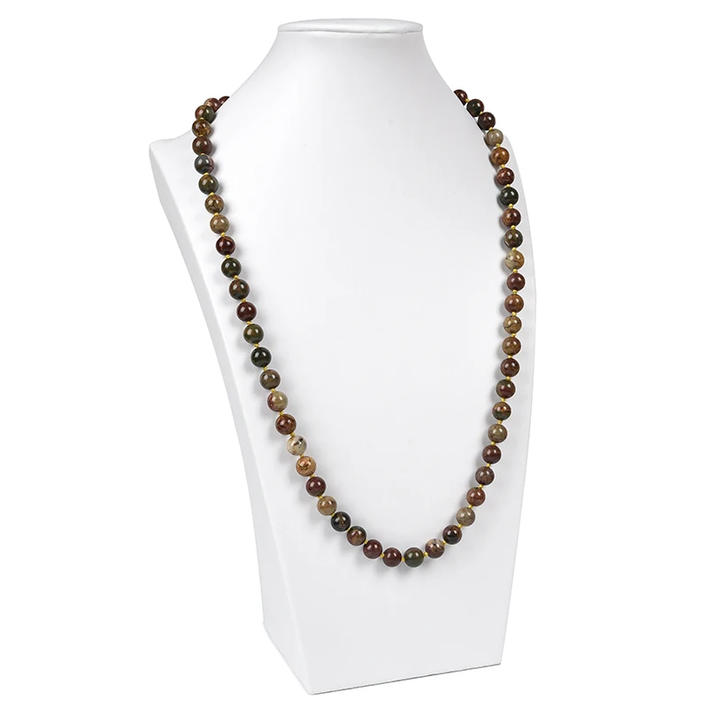 Ожерелье женское из натурального камня Пикассо длинная цепочка с натуральным