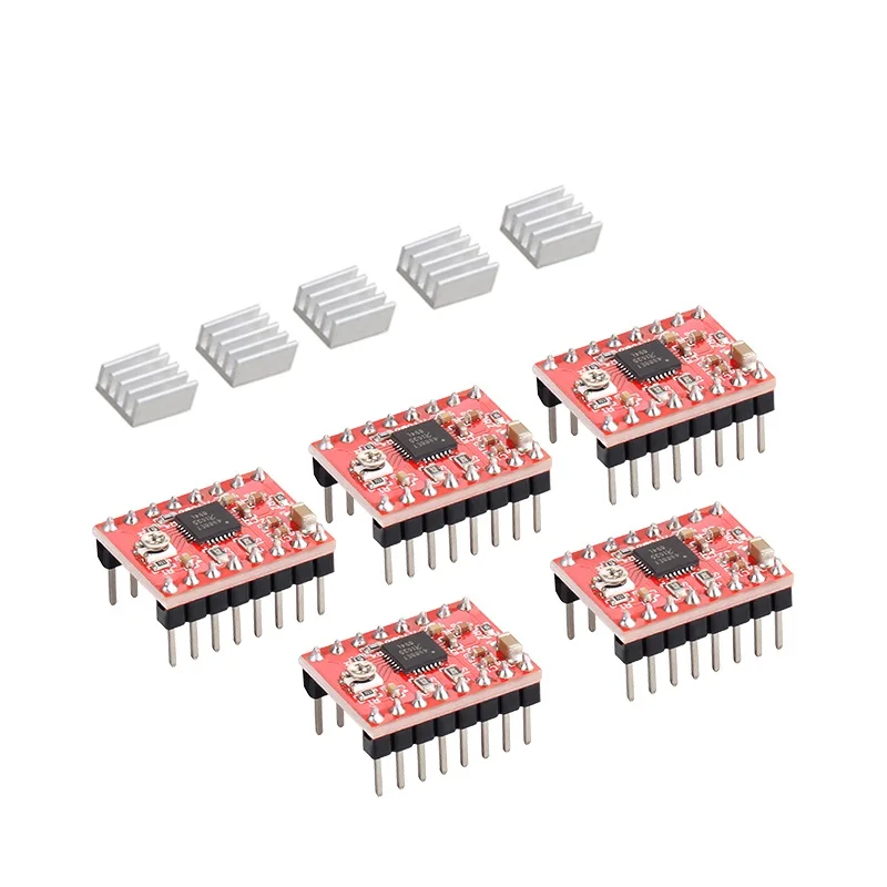 

MEGA 5sets/lot A4988 42 Stepper Motor Driver StepStick with Heat sinks For Reprap 3D Printer Parts Motor