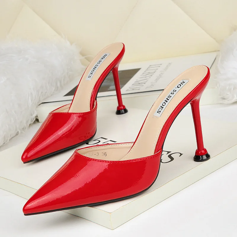 Designer Shoes Women Luxury 2021 Extreme High Heel Slippers Valentine Mules Heels Sexy Elegant For Woman Buty | Обувь