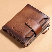rfid wallet men short leather mens wallet head layer cowhide fashion casual wallet coin purse drivers license cardholderwallet