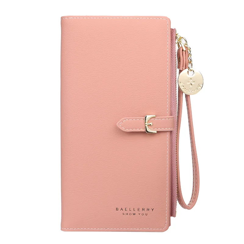 Pink Baellerry, Длинный кошелек, женские кошельки, модный кошелек для монет, держатель для карт, женские кошельки, высокое качество, клатч, сумка для денег, кошелек из искусственной кожи - Цвет: Pink