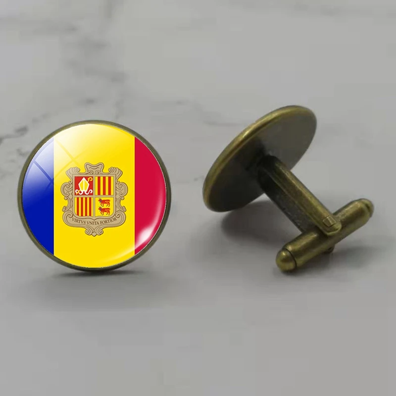 Запонки с изображением флага круглые стеклянные запонки для мужчин Испании