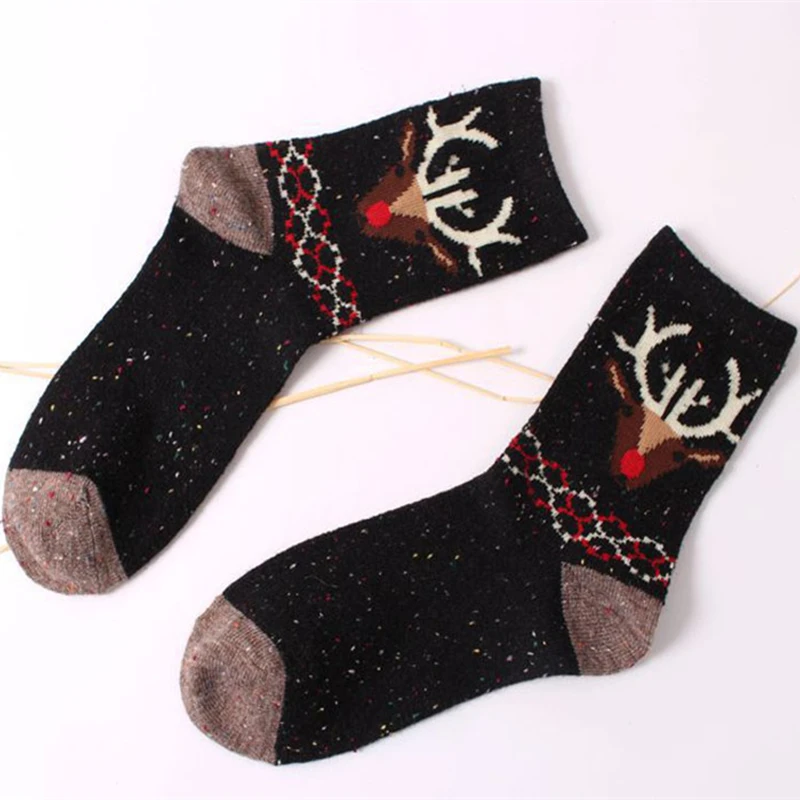 Женские винтажные носки в стиле Харадзюку толстые шерстяные с кроличьей шерстью