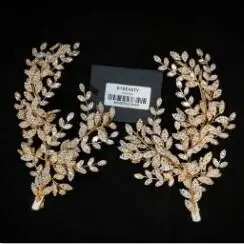 Gold One Set Новинка, стразы, серебро/золото, кристалл+ циркониевые цветы, ручная работа, ободок для волос, королевская Свадебная повязка, корона, аксессуары для женщин, ювелирное изделие - Окраска металла: Gold One Set