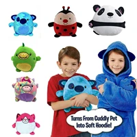 kids pets hoodie blanket childrens sweatshirt shape winter fleece pet wearable hooded pajamas warm pillow for boys girls gift