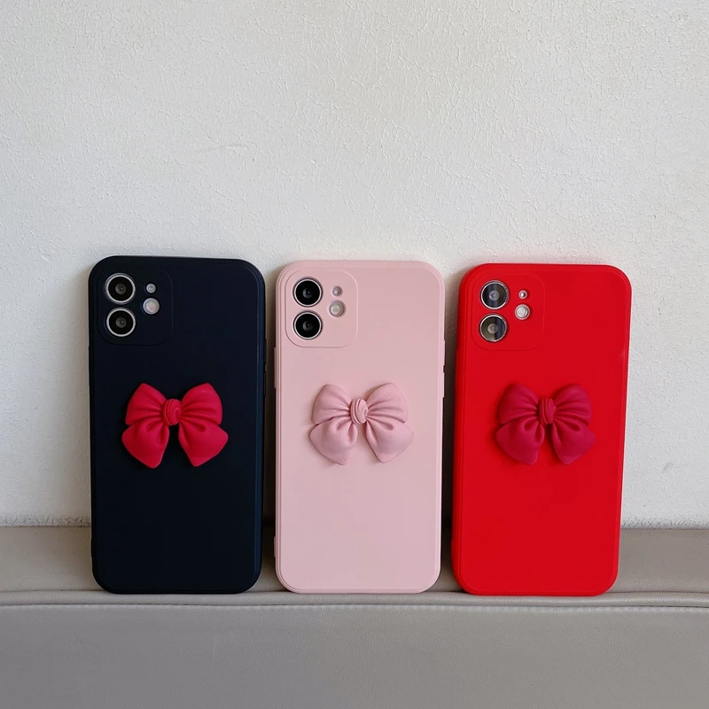 

Cute 3D Butterfly Square Silicone Phone Case For iPhone 12 Mini 11 Pro XS Max X XR 6 6S 7 8 Plus SE 2020 Soft TPU Cover Cases