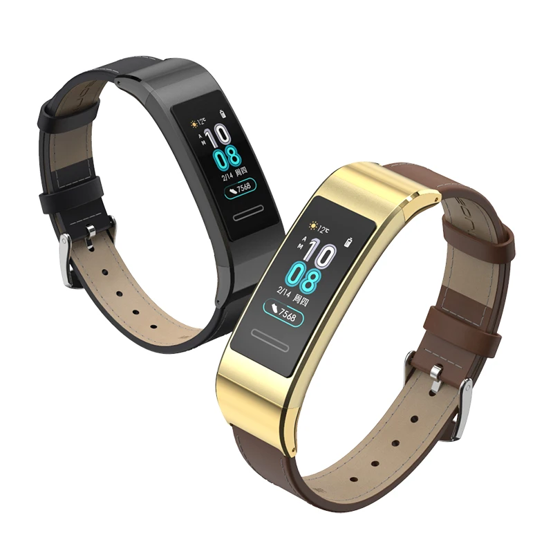 

For Huawei Band 3 pro Strap in Watchbands for Huawei Band 3 Bracelet Leather Stainless Steel Smart wearable Accessories