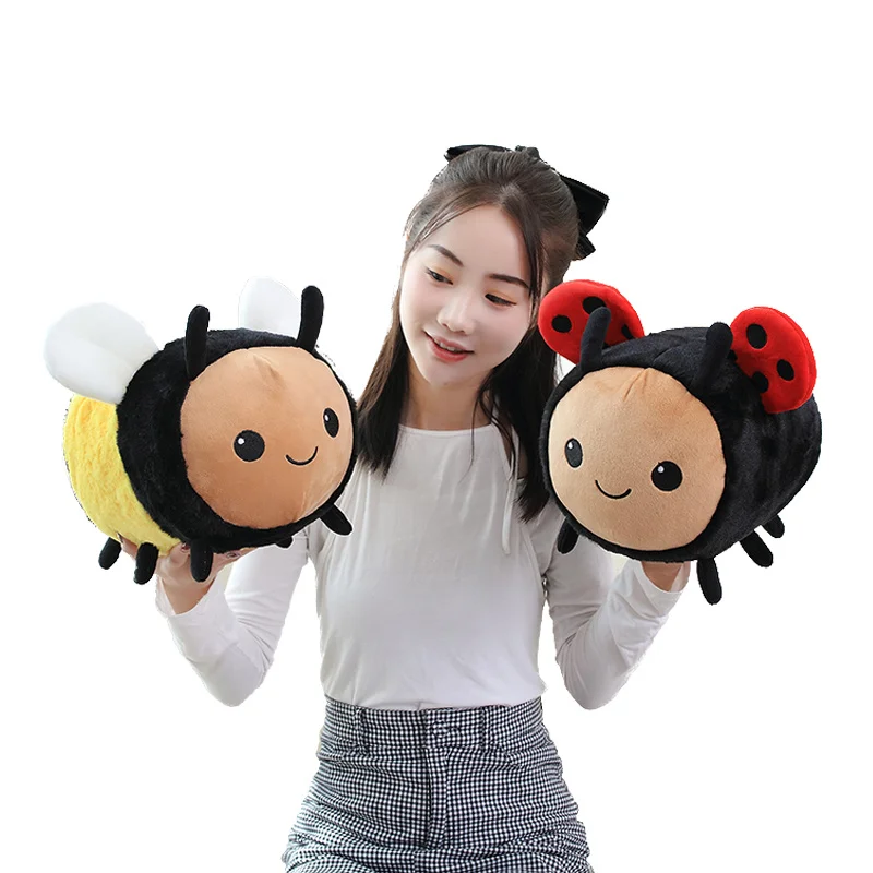 

Kawaii Bumblebee Plush Bee Pillow Stuffed Animals Plush Toys Cute Honey Bee Toys Ladybird Soft Pillow Sofa Cushion Gift for Kids