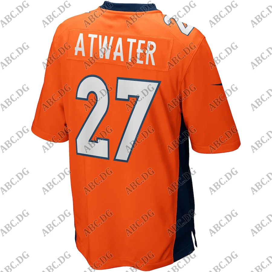 

Customized Stitch American Football Jersey Men Women Kid Youth Denver Steve Atwater Orange Game Retired Player Jersey