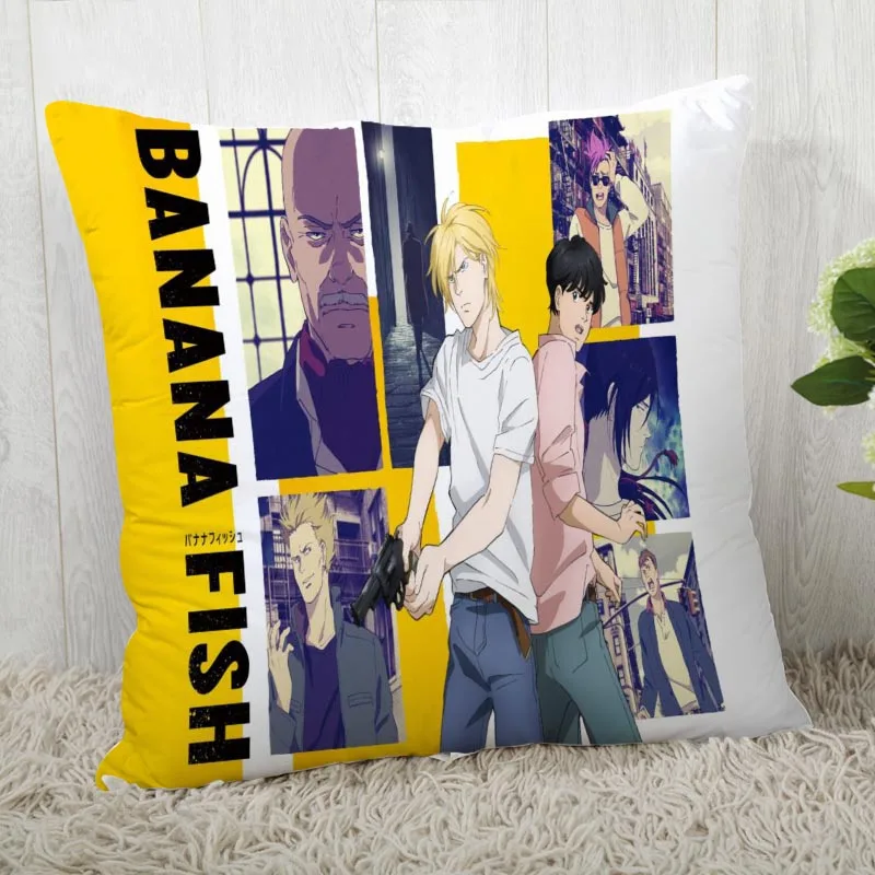 Оптовая продажа 45*45 наволочка чехол Банановая Рыба Печать для свадьбы Наволочка