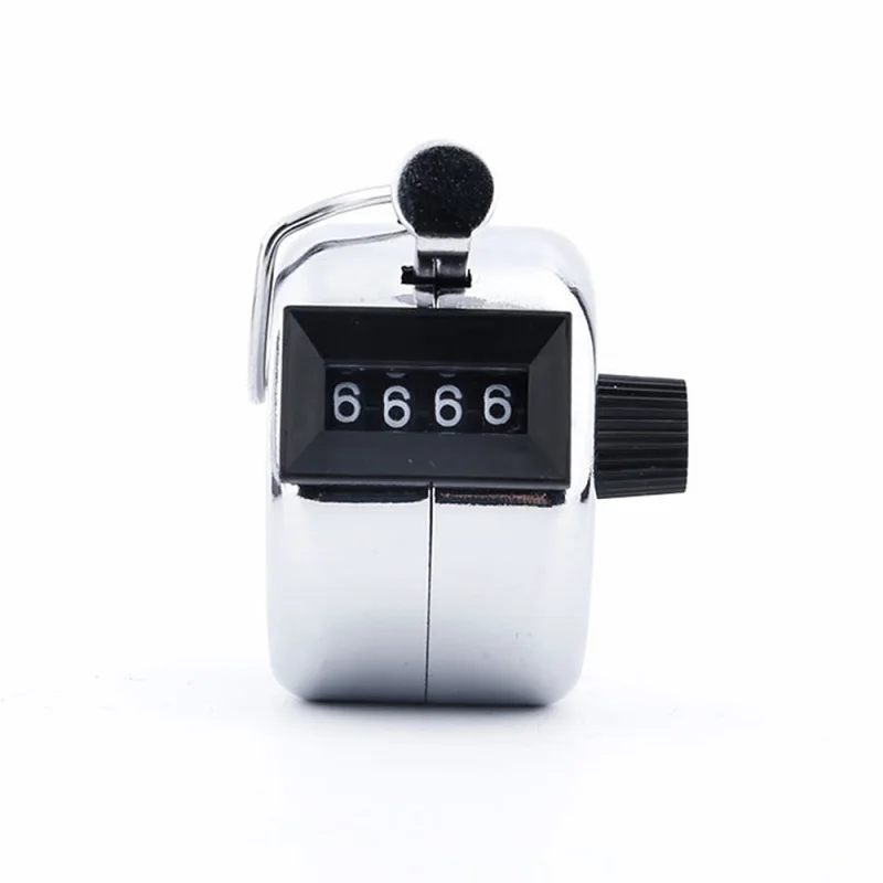 

1PC Four-Digit Metal Case Manual Counter Mechanical Number Clicker Hand Held Tool Supplies