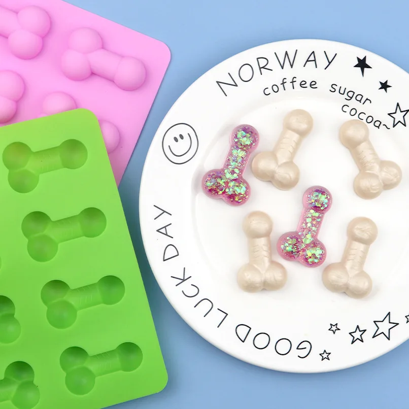 8-отверстие пенис Силиконовый Шоколад пресс-форма для льда Сделай Сам Мыло