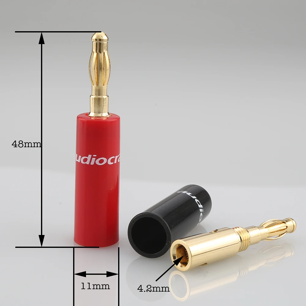 16 шт. B837G банановый разъем Audiocrast 24k позолоченный 4 мм штекер Hi-Fi динамик Кабельный |
